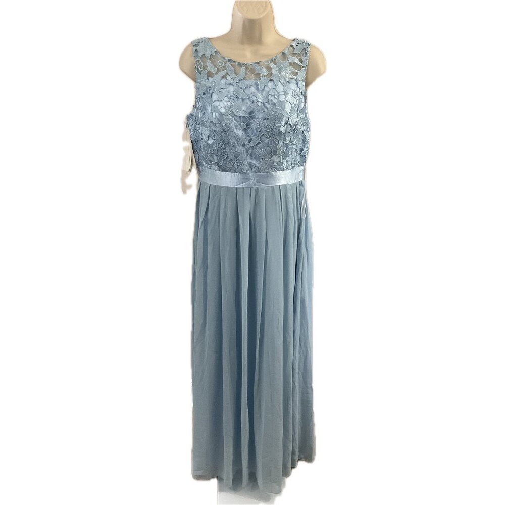NWT iEFiEL Laced Chiffon Bridesmaid Light Blue Dress   Size 6